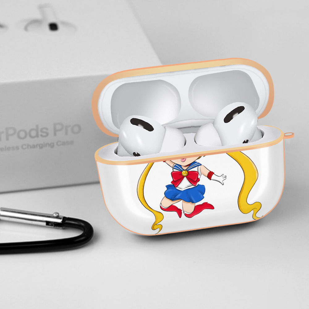 美少女戦士セーラームーン 月野 うさぎ つきの うさぎ Sailor Moon Tsukino Usagi 【AirPods Pro用】ハードシェル保護ケース｜耐衝撃・防指紋・カラビナ付き商品仕様