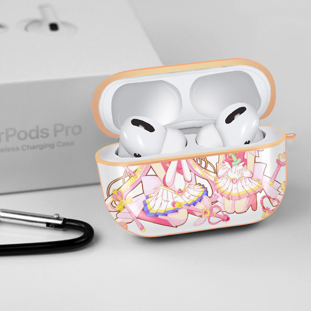 美少女戦士セーラームーン 月野 うさぎ つきの うさぎ Sailor Moon Tsukino Usagi 【AirPods Pro用】ハードシェル保護ケース｜耐衝撃・防指紋・カラビナ付き商品仕様
