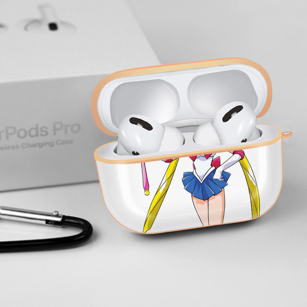 美少女戦士セーラームーン 月野 うさぎ つきの うさぎ Sailor Moon Tsukino Usagi 【AirPods Pro用】ハードシェル保護ケース｜耐衝撃・防指紋・カラビナ付き商品仕様