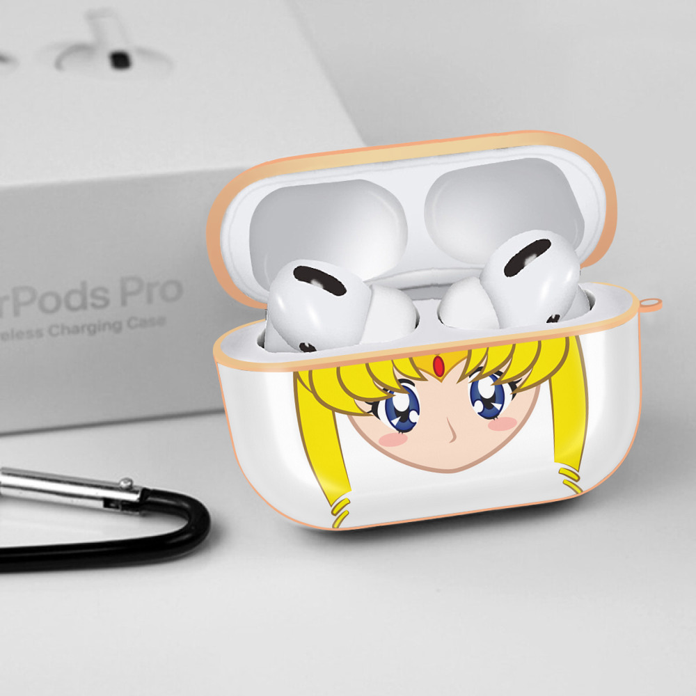 美少女戦士セーラームーン 月野 うさぎ つきの うさぎ Sailor Moon Tsukino Usagi 【AirPods Pro用】ハードシェル保護ケース｜耐衝撃・防指紋・カラビナ付き商品仕様