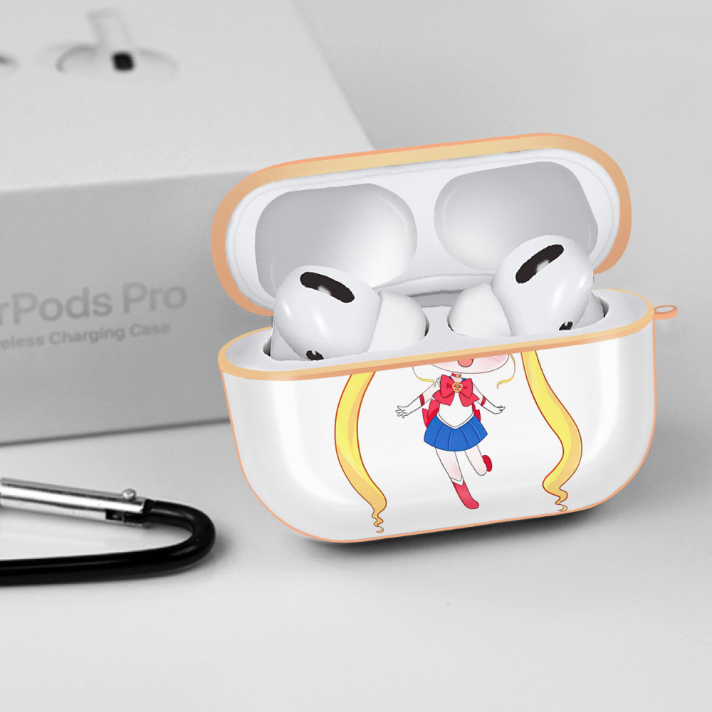 美少女戦士セーラームーン 月野 うさぎ つきの うさぎ Sailor Moon Tsukino Usagi 【AirPods Pro用】ハードシェル保護ケース｜耐衝撃・防指紋・カラビナ付き商品仕様
