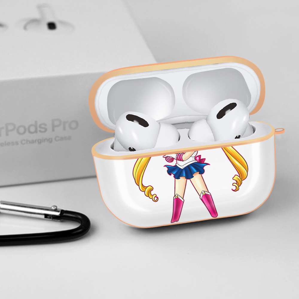 美少女戦士セーラームーン 月野 うさぎ つきの うさぎ Sailor Moon Tsukino Usagi 【AirPods Pro用】ハードシェル保護ケース｜耐衝撃・防指紋・カラビナ付き商品仕様