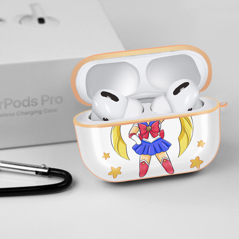 美少女戦士セーラームーン 月野 うさぎ つきの うさぎ Sailor Moon Tsukino Usagi 【AirPods Pro用】ハードシェル保護ケース｜耐衝撃・防指紋・カラビナ付き商品仕様