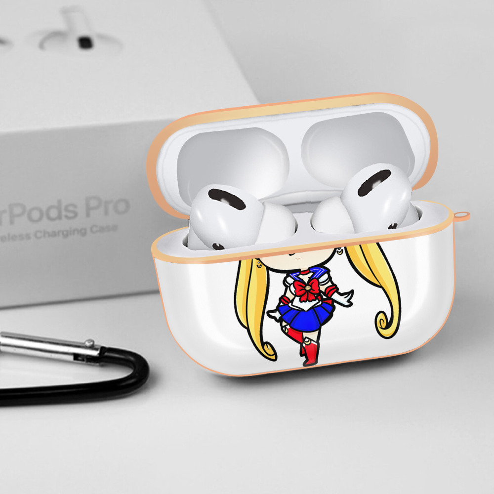 美少女戦士セーラームーン 月野 うさぎ つきの うさぎ Sailor Moon Tsukino Usagi 【AirPods Pro用】ハードシェル保護ケース｜耐衝撃・防指紋・カラビナ付き商品仕様