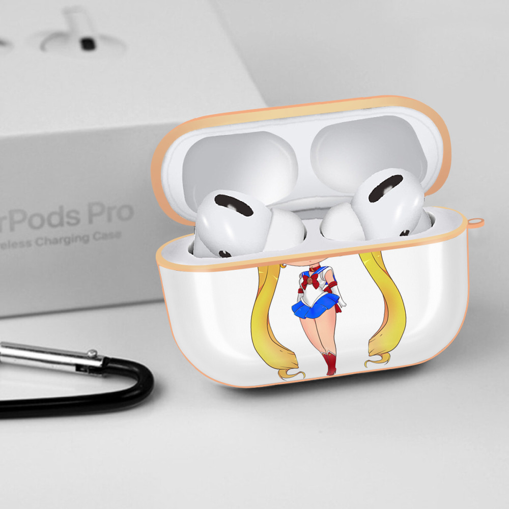 美少女戦士セーラームーン 月野 うさぎ つきの うさぎ Sailor Moon Tsukino Usagi 【AirPods Pro用】ハードシェル保護ケース｜耐衝撃・防指紋・カラビナ付き商品仕様