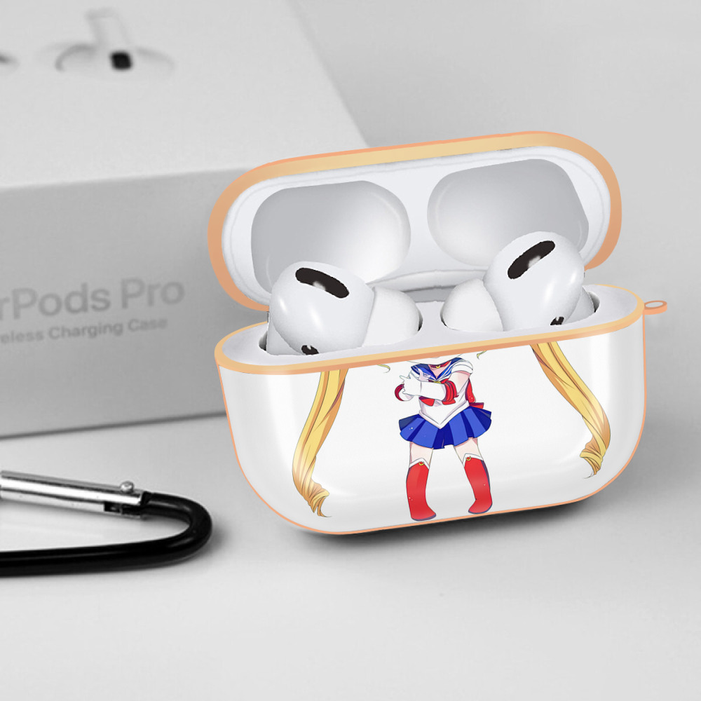 美少女戦士セーラームーン 月野 うさぎ つきの うさぎ Sailor Moon Tsukino Usagi 【AirPods Pro用】ハードシェル保護ケース｜耐衝撃・防指紋・カラビナ付き商品仕様