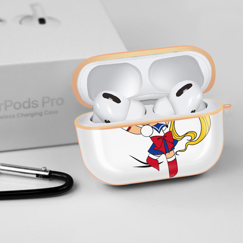 美少女戦士セーラームーン 月野 うさぎ つきの うさぎ Sailor Moon Tsukino Usagi 【AirPods Pro用】ハードシェル保護ケース｜耐衝撃・防指紋・カラビナ付き商品仕様
