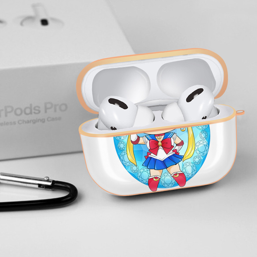 美少女戦士セーラームーン 月野 うさぎ つきの うさぎ Sailor Moon Tsukino Usagi 【AirPods Pro用】ハードシェル保護ケース｜耐衝撃・防指紋・カラビナ付き商品仕様