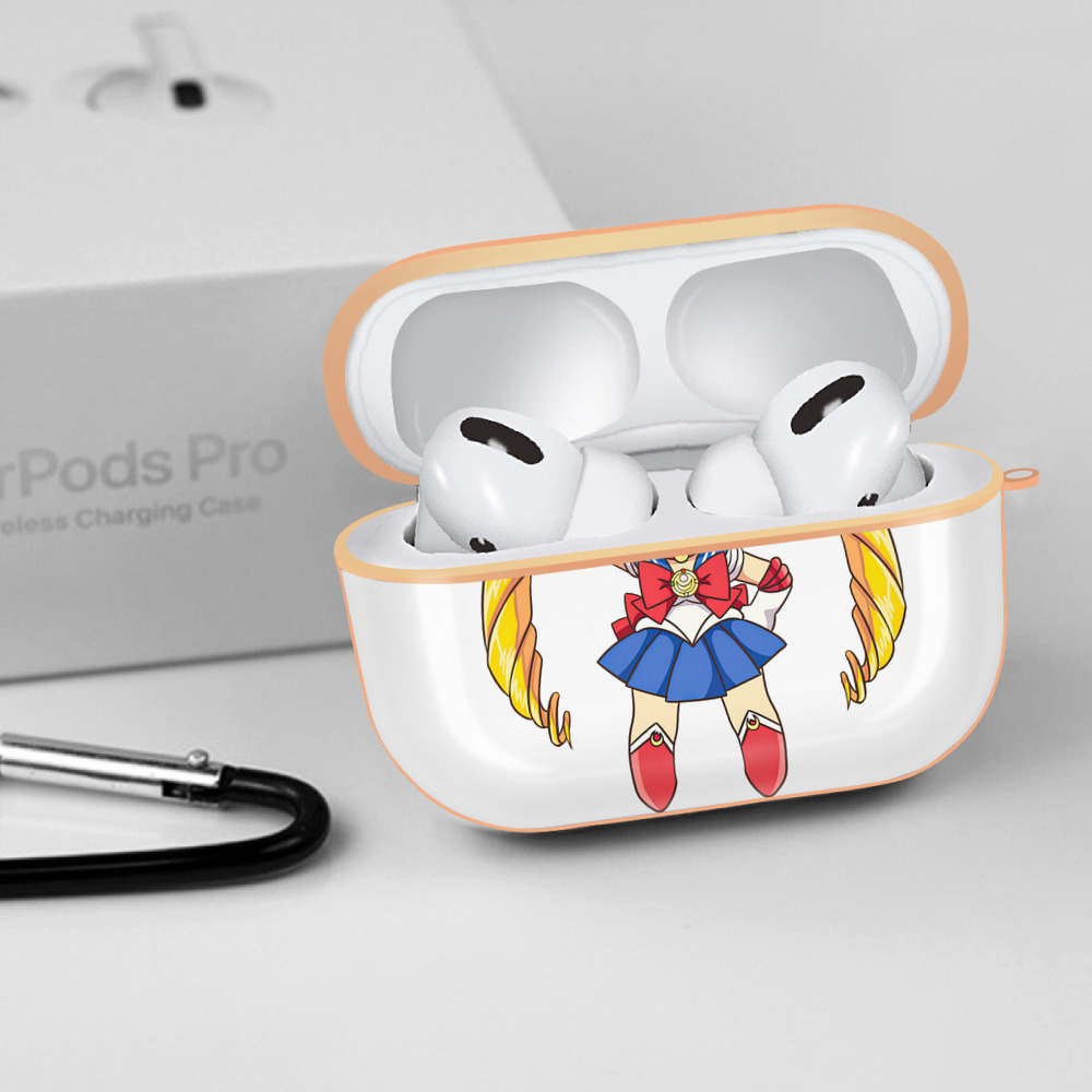 美少女戦士セーラームーン 月野 うさぎ つきの うさぎ Sailor Moon Tsukino Usagi 【AirPods Pro用】ハードシェル保護ケース｜耐衝撃・防指紋・カラビナ付き商品仕様