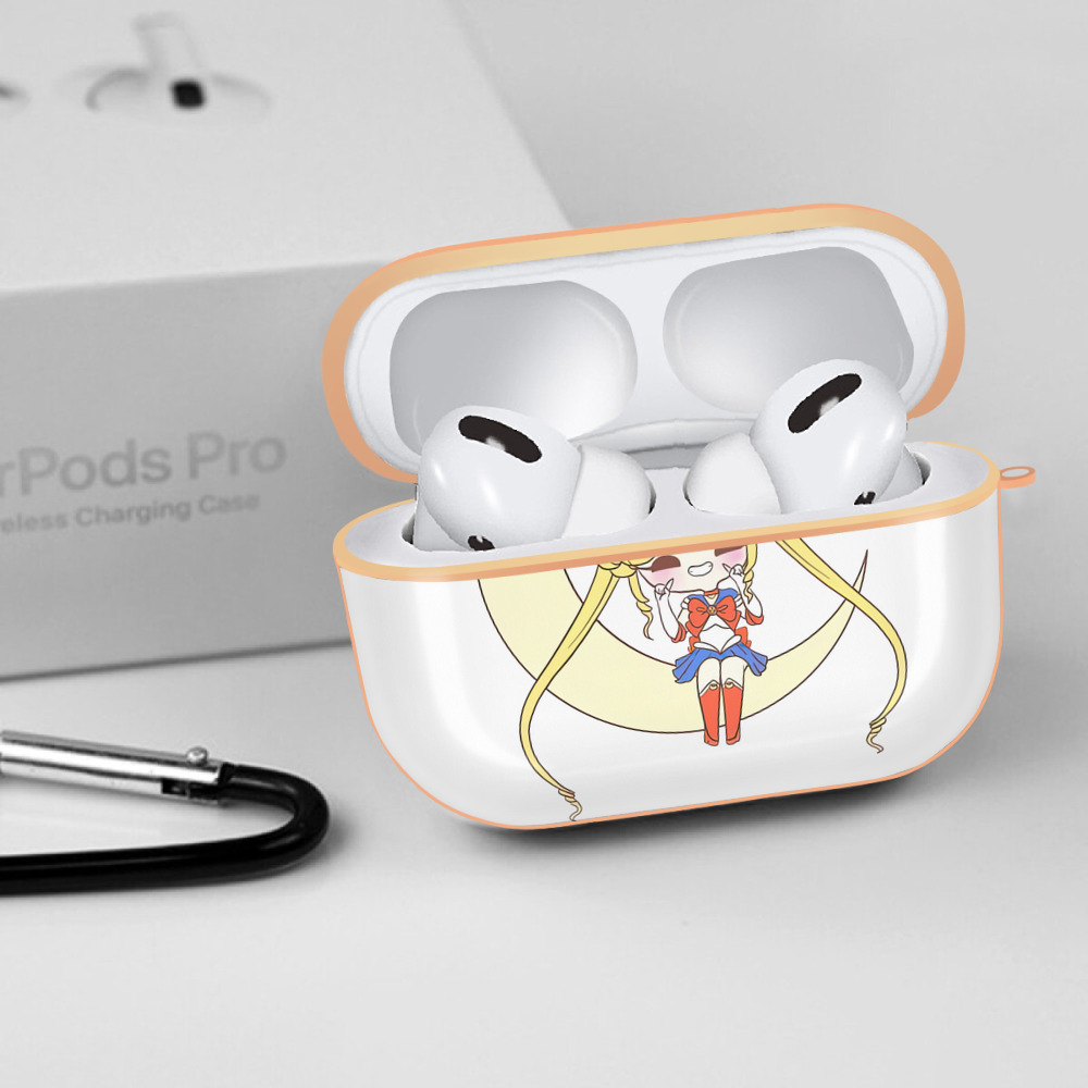 美少女戦士セーラームーン 月野 うさぎ つきの うさぎ Sailor Moon Tsukino Usagi 【AirPods Pro用】ハードシェル保護ケース｜耐衝撃・防指紋・カラビナ付き商品仕様