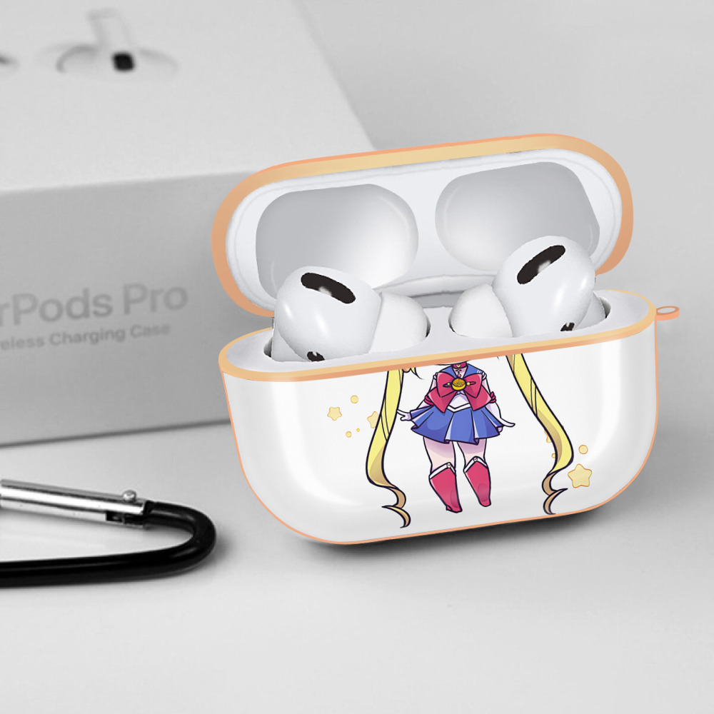 美少女戦士セーラームーン 月野 うさぎ つきの うさぎ Sailor Moon Tsukino Usagi 【AirPods Pro用】ハードシェル保護ケース｜耐衝撃・防指紋・カラビナ付き商品仕様