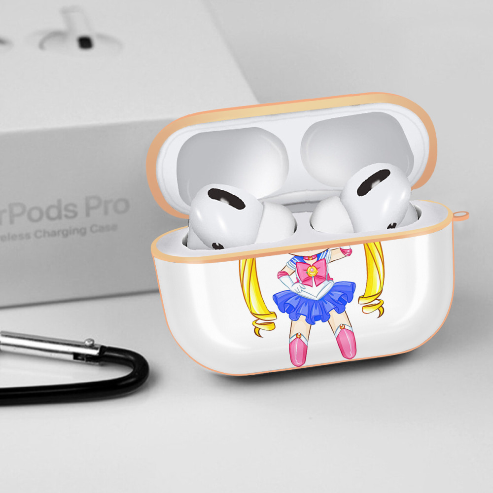 美少女戦士セーラームーン 月野 うさぎ つきの うさぎ Sailor Moon Tsukino Usagi 【AirPods Pro用】ハードシェル保護ケース｜耐衝撃・防指紋・カラビナ付き商品仕様