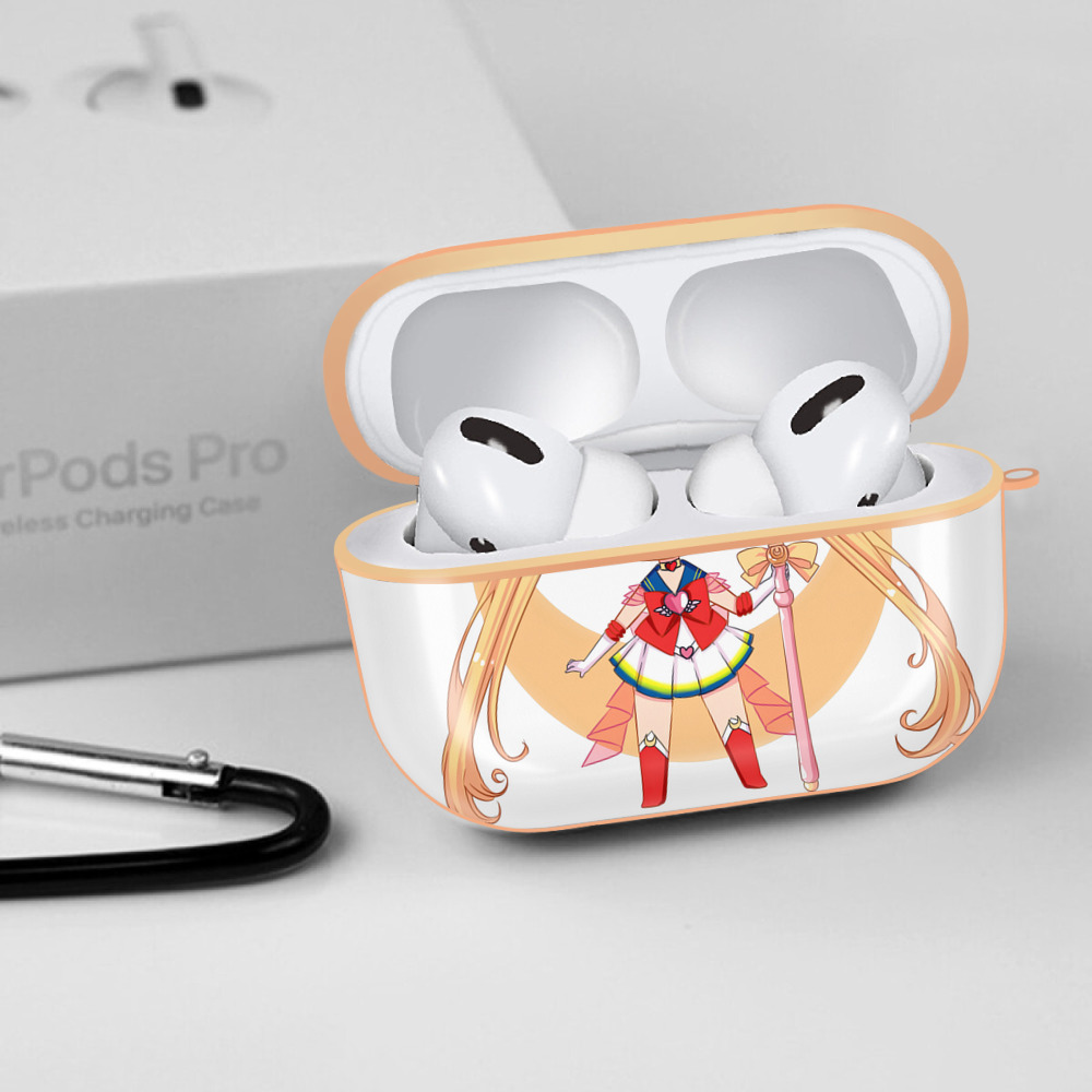 美少女戦士セーラームーン 月野 うさぎ つきの うさぎ Sailor Moon Tsukino Usagi 【AirPods Pro用】ハードシェル保護ケース｜耐衝撃・防指紋・カラビナ付き商品仕様