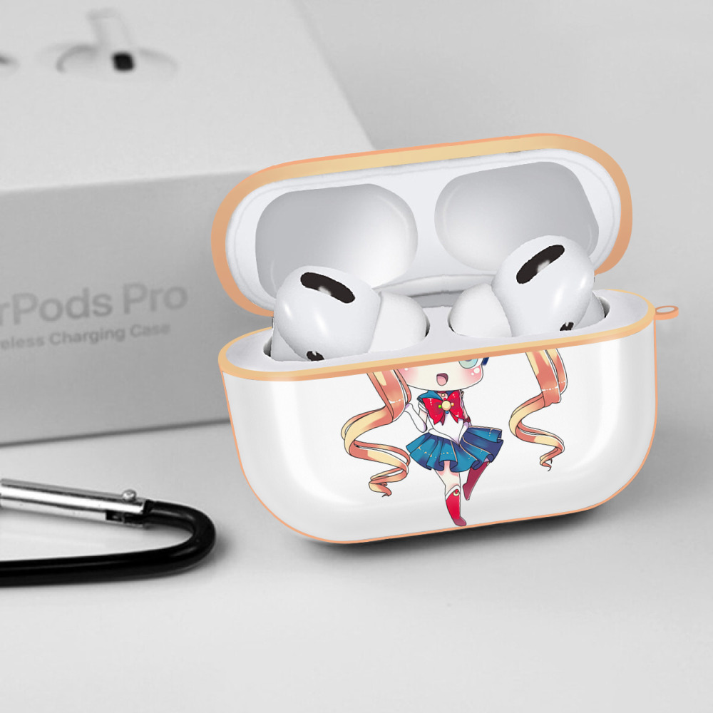 美少女戦士セーラームーン 月野 うさぎ つきの うさぎ Sailor Moon Tsukino Usagi 【AirPods Pro用】ハードシェル保護ケース｜耐衝撃・防指紋・カラビナ付き商品仕様