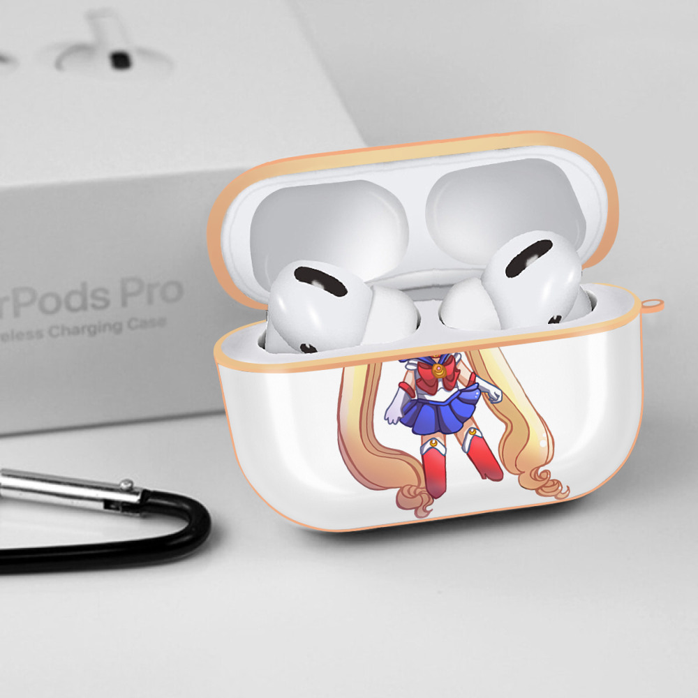 美少女戦士セーラームーン 月野 うさぎ つきの うさぎ Sailor Moon Tsukino Usagi 【AirPods Pro用】ハードシェル保護ケース｜耐衝撃・防指紋・カラビナ付き商品仕様