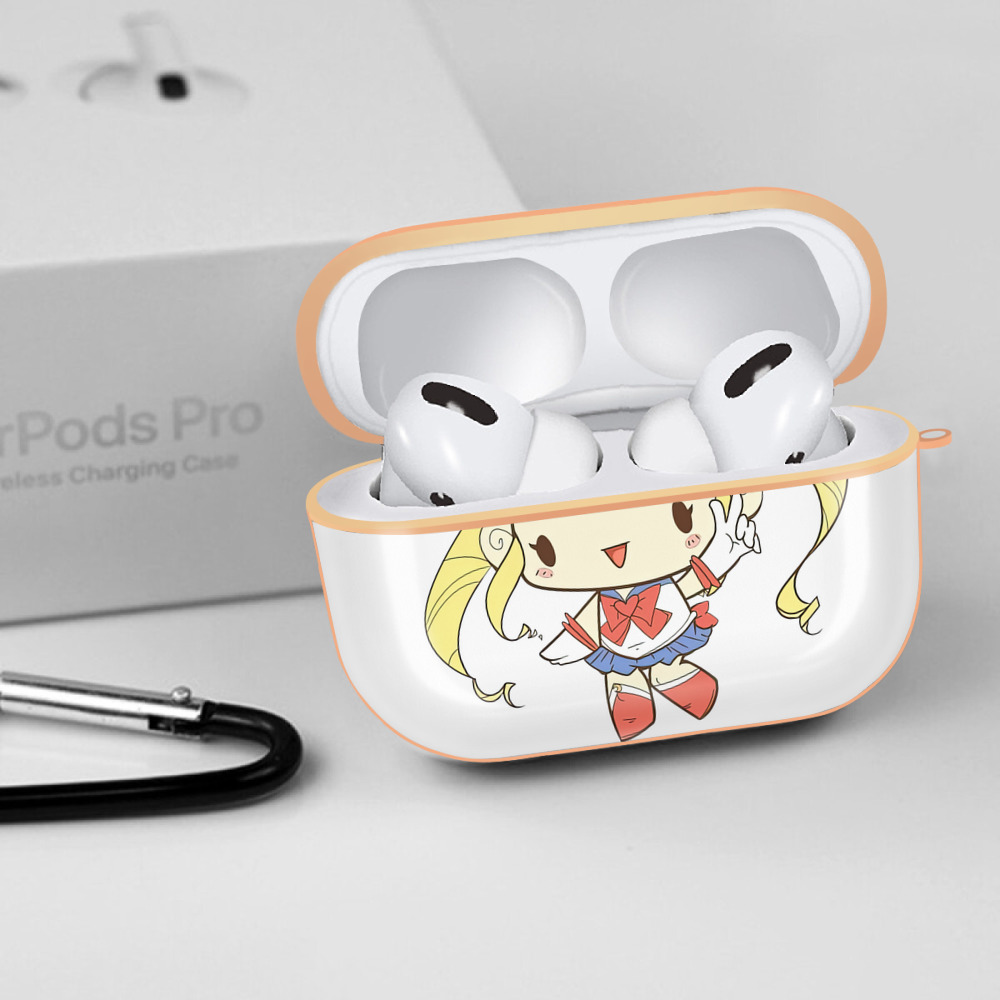美少女戦士セーラームーン 月野 うさぎ つきの うさぎ Sailor Moon Tsukino Usagi 【AirPods Pro用】ハードシェル保護ケース｜耐衝撃・防指紋・カラビナ付き商品仕様
