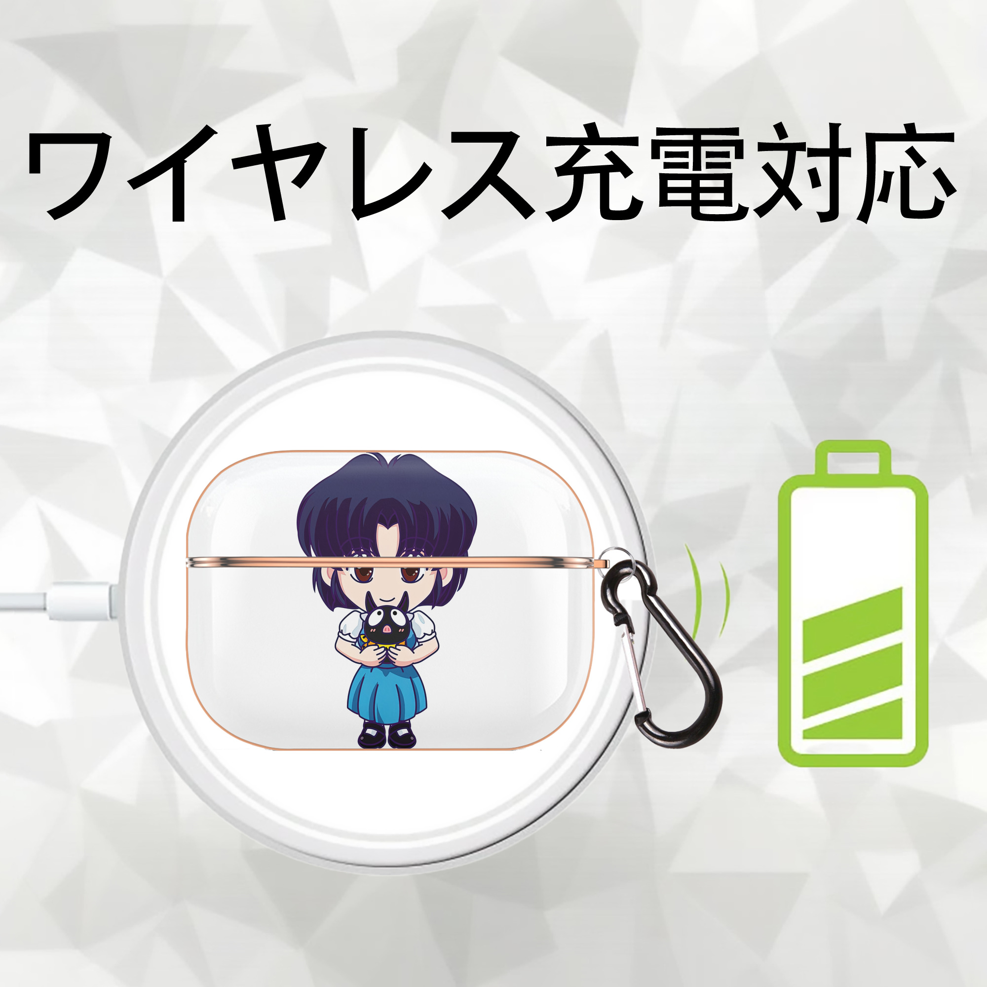 美少女戦士セーラームーン 水野 亜美 みずの あみ Sailor Moon Mizuno Ami 【AirPods Pro用】ハードシェル保護ケース｜耐衝撃・防指紋・カラビナ付き商品仕様