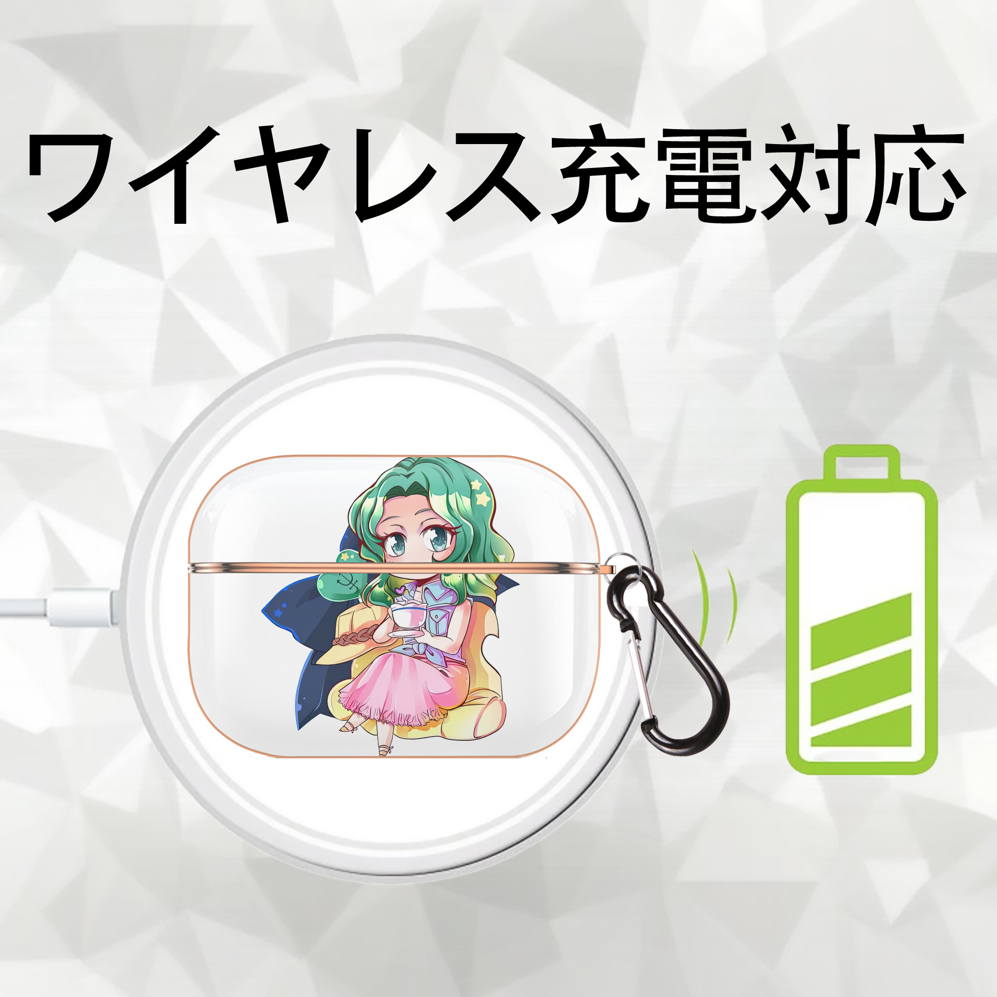 美少女戦士セーラームーン 海王 みちる（かいおう みちる） Sailor Moon Kaiou Michiru 【AirPods Pro用】ハードシェル保護ケース｜耐衝撃・防指紋・カラビナ付き商品仕様